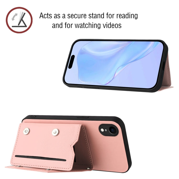 Skin Feel Four Card Slots Phone Case with Wrist Strap, For iPhone XR, For iPhone XS Max, For iPhone 7 Plus / 8 Plus