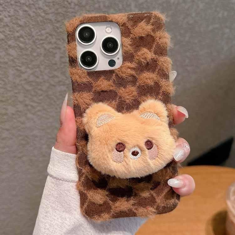 Doll Plush PU Hybrid PC Phone Case, For iPhone 16 Pro Max, For iPhone 16 Pro, For iPhone 16 Plus, For iPhone 16, For iPhone 15 Pro Max