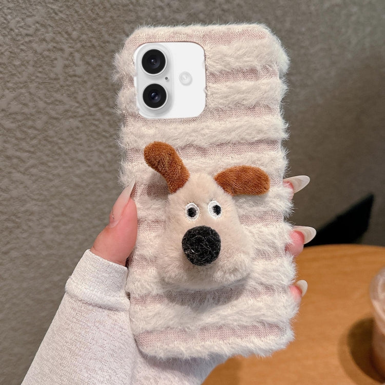 Doll Plush PU Hybrid PC Phone Case, For iPhone 16 Pro Max, For iPhone 16 Pro, For iPhone 16 Plus, For iPhone 16, For iPhone 15 Pro Max