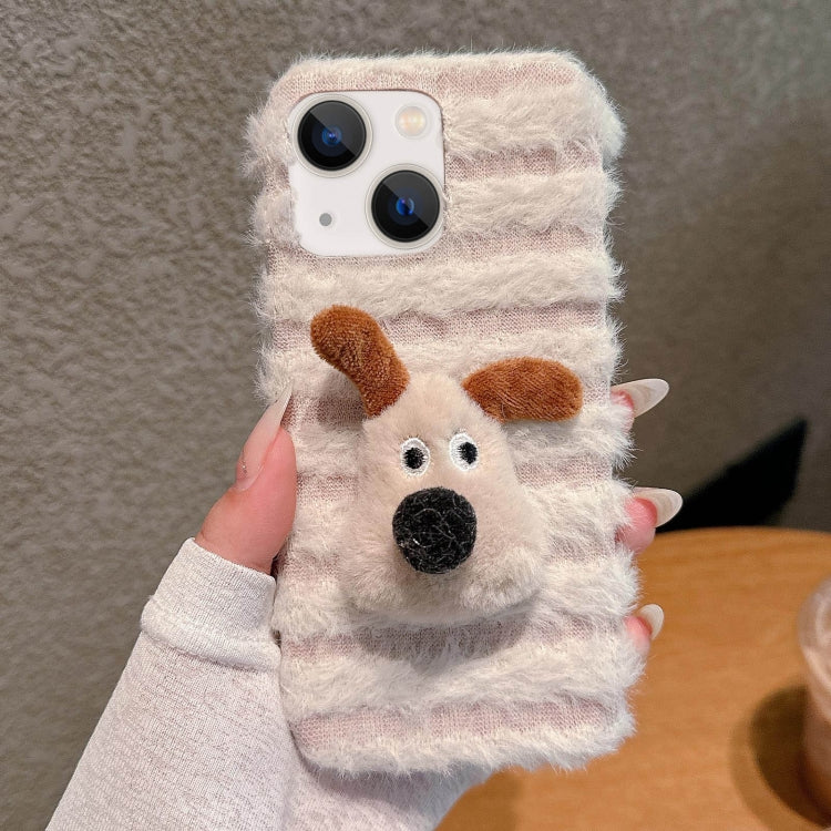 Doll Plush PU Hybrid PC Phone Case, For iPhone 15 Pro, For iPhone 15 Plus, For iPhone 15, For iPhone 14 Plus, For iPhone 14