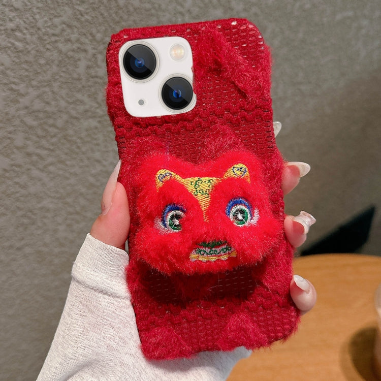 Doll Plush PU Hybrid PC Phone Case, For iPhone 15 Pro, For iPhone 15 Plus, For iPhone 15, For iPhone 14 Plus, For iPhone 14