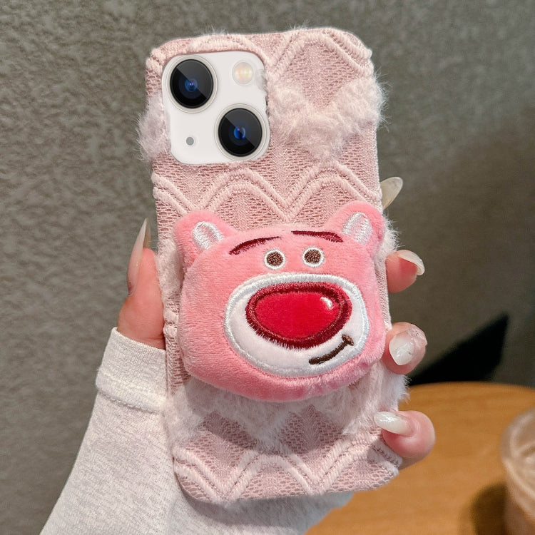 Doll Plush PU Hybrid PC Phone Case, For iPhone 15 Pro, For iPhone 15 Plus, For iPhone 15, For iPhone 14 Plus, For iPhone 14