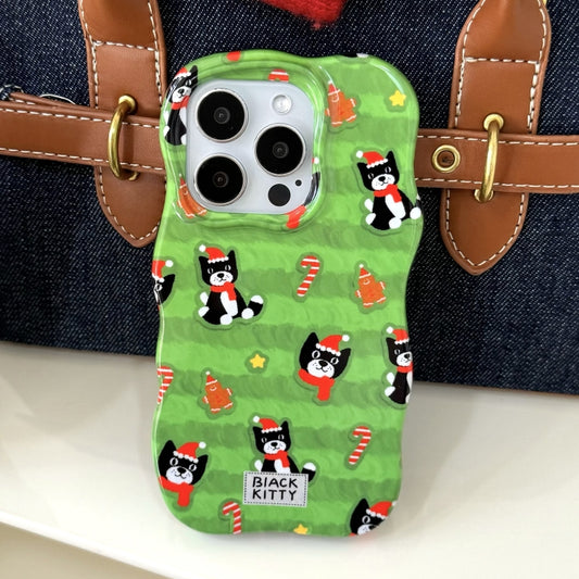 Christmas Black Cat 2 in 1 TPU Phone Case, For iPhone 16 Pro Max, For iPhone 16 Pro, For iPhone 16, For iPhone 15 Pro Max, For iPhone 15 Pro, For iPhone 15, For iPhone 14, For iPhone 14 Pro, For iPhone 14 Pro Max, For iPhone 13 Pro Max, For iPhone 13 Pro