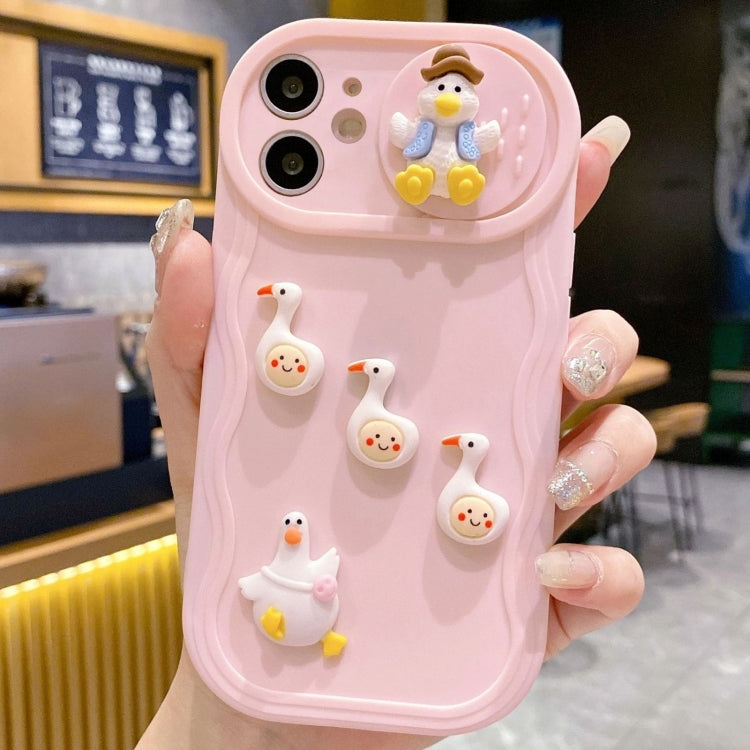 Creative 3D Duck Design Sliding Window Full Coverage Phone Case, For iPhone 11 Pro Max, For iPhone 11, For iPhone X / XS, For iPhone XR, For iPhone XS Max