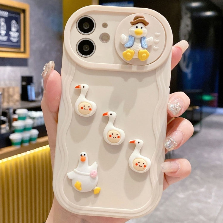 Creative 3D Duck Design Sliding Window Full Coverage Phone Case, For iPhone 11 Pro Max, For iPhone 11, For iPhone X / XS, For iPhone XR, For iPhone XS Max