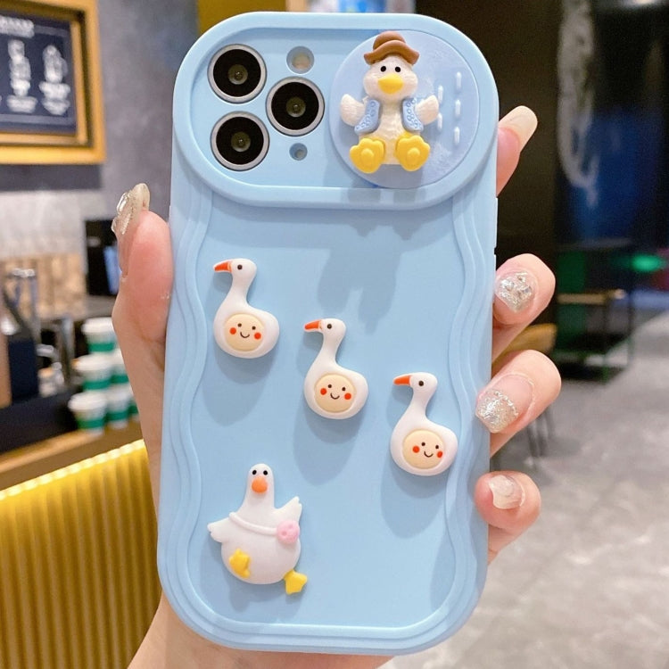 Creative 3D Duck Design Sliding Window Full Coverage Phone Case, For iPhone 11 Pro Max, For iPhone 11, For iPhone X / XS, For iPhone XR, For iPhone XS Max