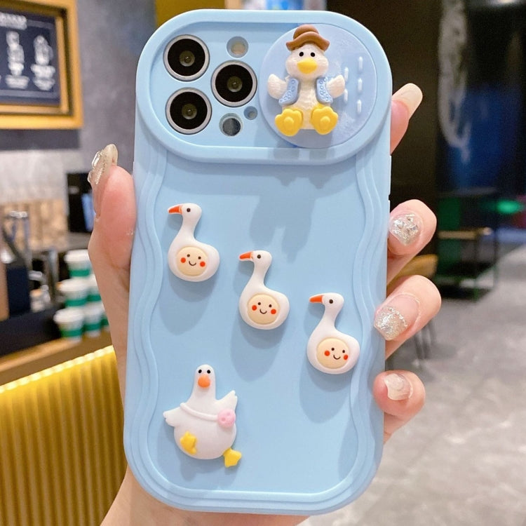 Creative 3D Duck Design Sliding Window Full Coverage Phone Case, For iPhone 13 Pro Max, For iPhone 13 Pro, For iPhone 13, For iPhone 12, For iPhone 12 Pro Max, For iPhone 12 Pro