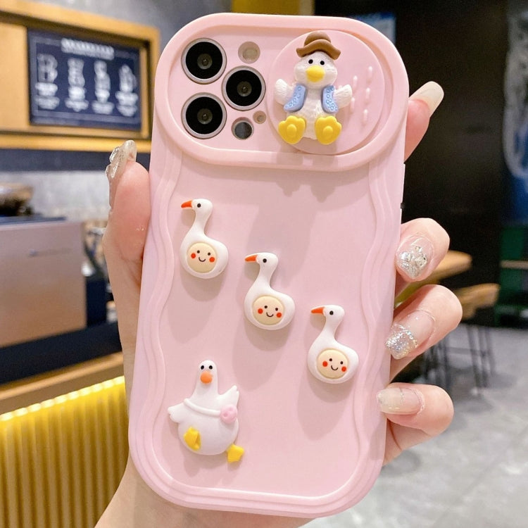 Creative 3D Duck Design Sliding Window Full Coverage Phone Case, For iPhone 13 Pro Max, For iPhone 13 Pro, For iPhone 13, For iPhone 12, For iPhone 12 Pro Max, For iPhone 12 Pro