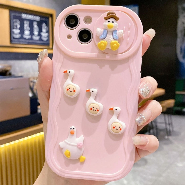 Creative 3D Duck Design Sliding Window Full Coverage Phone Case, For iPhone 13 Pro Max, For iPhone 13 Pro, For iPhone 13, For iPhone 12, For iPhone 12 Pro Max, For iPhone 12 Pro