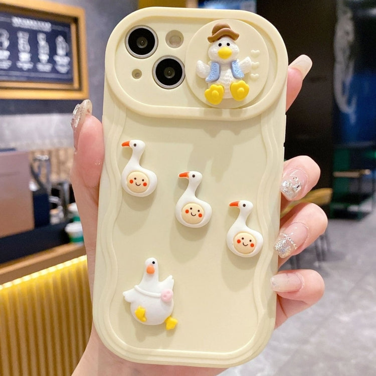 Creative 3D Duck Design Sliding Window Full Coverage Phone Case, For iPhone 13 Pro Max, For iPhone 13 Pro, For iPhone 13, For iPhone 12, For iPhone 12 Pro Max, For iPhone 12 Pro