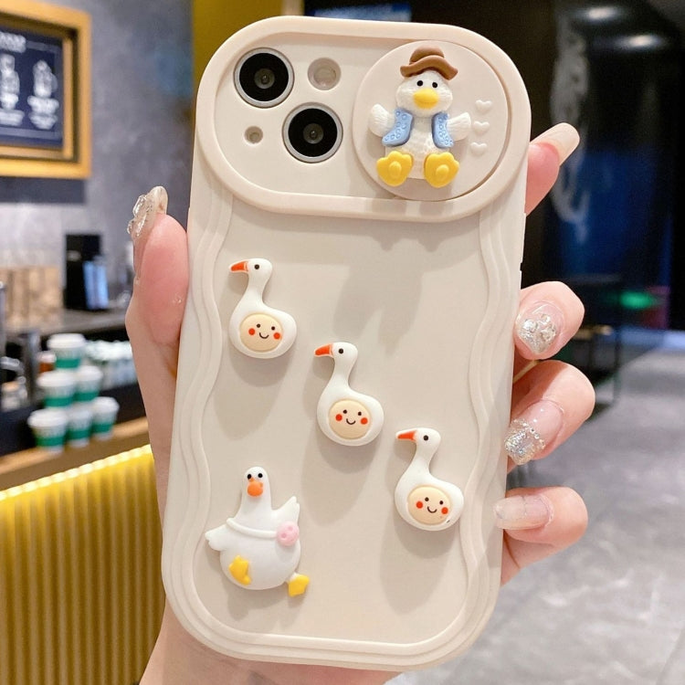 Creative 3D Duck Design Sliding Window Full Coverage Phone Case, For iPhone 13 Pro Max, For iPhone 13 Pro, For iPhone 13, For iPhone 12, For iPhone 12 Pro Max, For iPhone 12 Pro