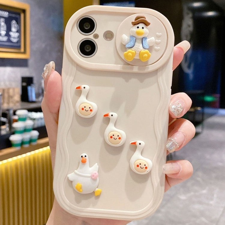 Creative 3D Duck Design Sliding Window Full Coverage Phone Case, For iPhone 16 Pro Max, For iPhone 16 Pro, For iPhone 16 Plus, For iPhone 16, For iPhone 15 Pro Max, For iPhone 15 Pro