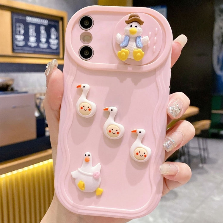 Creative 3D Duck Design Sliding Window Full Coverage Phone Case, For iPhone 11 Pro Max, For iPhone 11, For iPhone X / XS, For iPhone XR, For iPhone XS Max