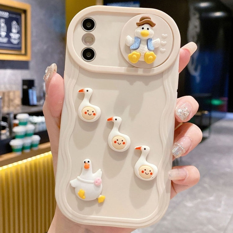 Creative 3D Duck Design Sliding Window Full Coverage Phone Case, For iPhone 11 Pro Max, For iPhone 11, For iPhone X / XS, For iPhone XR, For iPhone XS Max