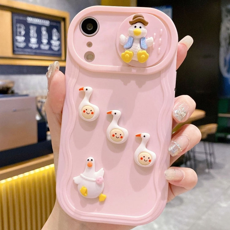 Creative 3D Duck Design Sliding Window Full Coverage Phone Case, For iPhone 11 Pro Max, For iPhone 11, For iPhone X / XS, For iPhone XR, For iPhone XS Max