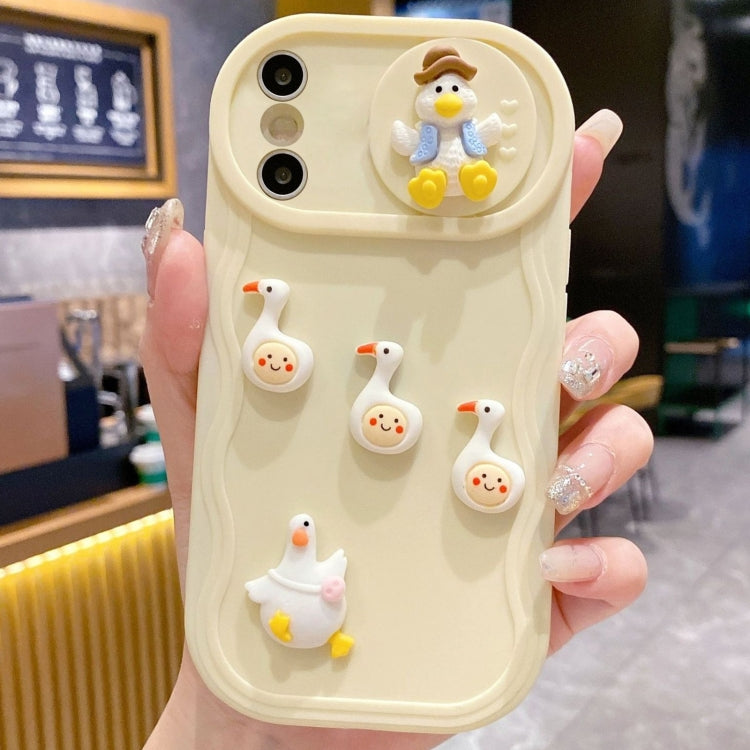 Creative 3D Duck Design Sliding Window Full Coverage Phone Case, For iPhone 11 Pro Max, For iPhone 11, For iPhone X / XS, For iPhone XR, For iPhone XS Max