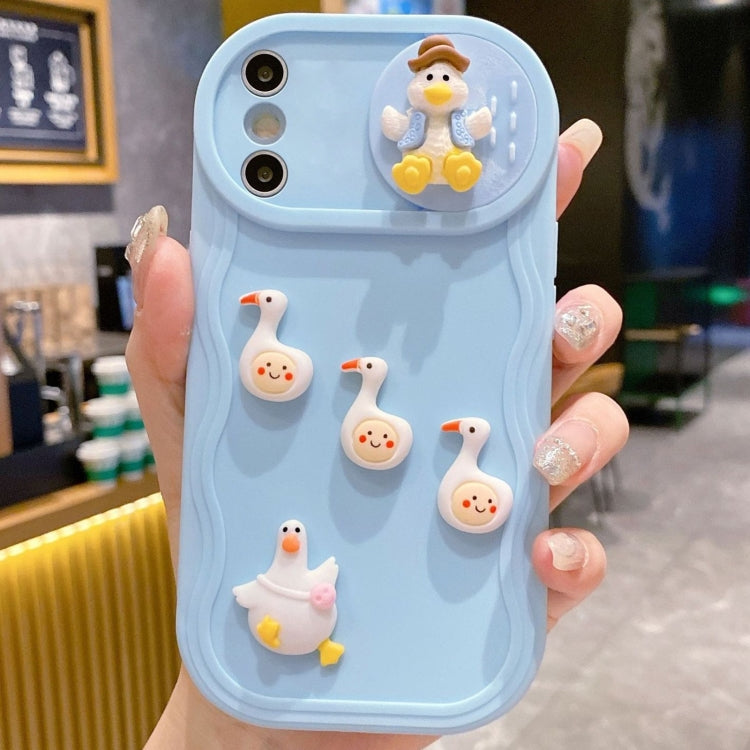 Creative 3D Duck Design Sliding Window Full Coverage Phone Case, For iPhone 11 Pro Max, For iPhone 11, For iPhone X / XS, For iPhone XR, For iPhone XS Max