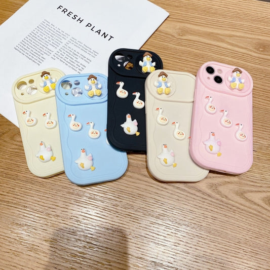 Creative 3D Duck Design Sliding Window Full Coverage Phone Case, For iPhone 16 Pro Max, For iPhone 16 Pro, For iPhone 16 Plus, For iPhone 16, For iPhone 15 Pro Max, For iPhone 15 Pro