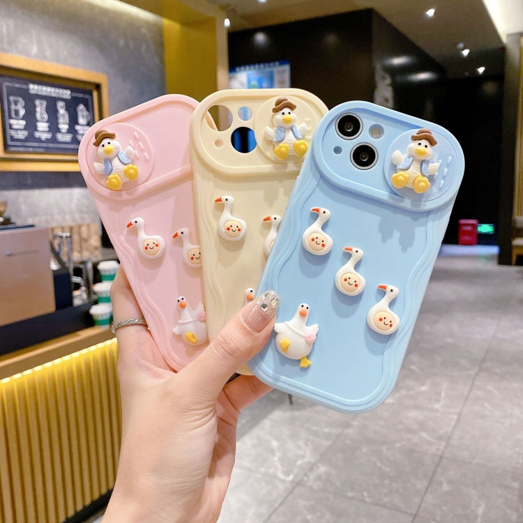 Creative 3D Duck Design Sliding Window Full Coverage Phone Case, For iPhone 16 Pro Max, For iPhone 16 Pro, For iPhone 16 Plus, For iPhone 16, For iPhone 15 Pro Max, For iPhone 15 Pro