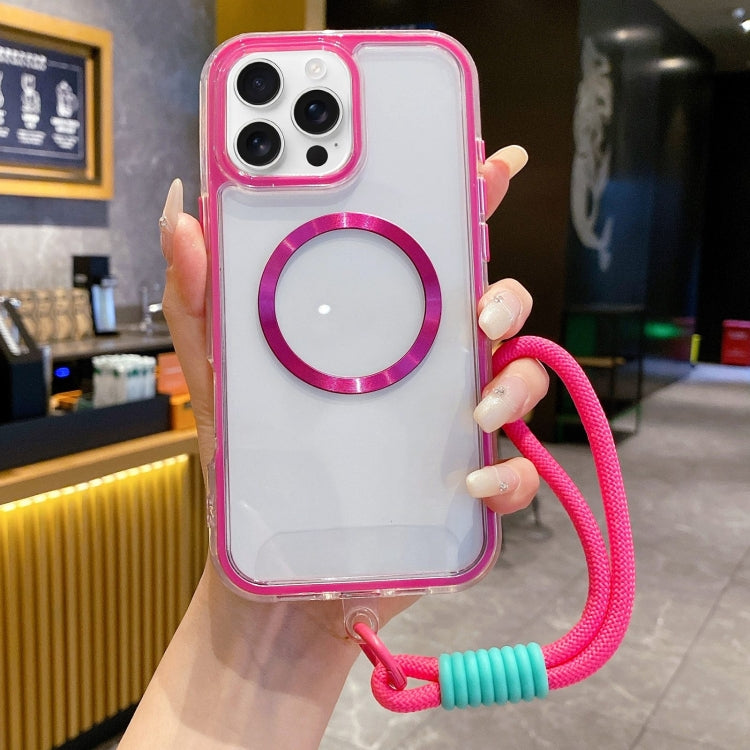 Airbag 3 in 1 CD Texture MagSafe Phone Case with Strap, For iPhone 16 Pro Max, For iPhone 16 Pro, For iPhone 16 Plus, For iPhone 16