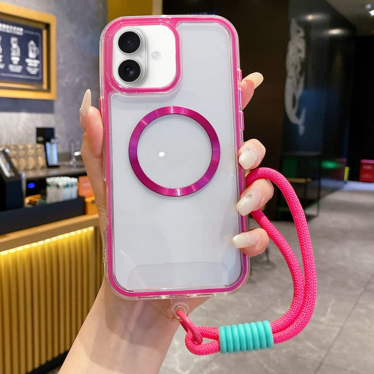 Airbag 3 in 1 CD Texture MagSafe Phone Case with Strap, For iPhone 16 Pro Max, For iPhone 16 Pro, For iPhone 16 Plus, For iPhone 16