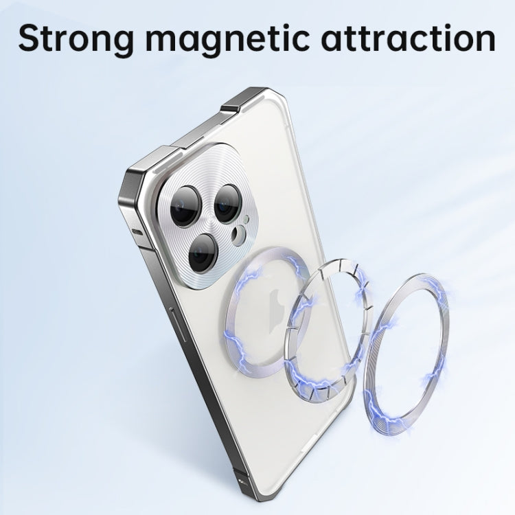 Irregular Alloy Frame Fosted Translucent MagSafe Phone Case, For iPhone 16 Pro Max, For iPhone 16 Pro, For iPhone 16, For iPhone 15 Pro Max, For iPhone 15 Pro, For iPhone 15