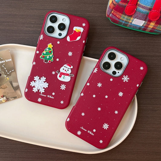 Christmas Series Frosted PC Hybrid TPU Leather Phone Case, For iPhone 12 Pro Max, For iPhone 12 Pro, For iPhone 11 Pro Max, For iPhone 11