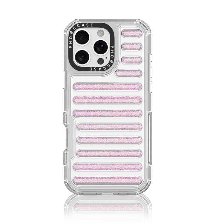 Capsule Glitter TPU Hybrid PC Airbag Phone Case, For iPhone 16 Pro Max, For iPhone 16 Pro, For iPhone 16 Plus, For iPhone 16, For iPhone 15 Pro Max