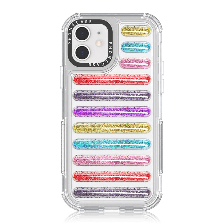 Capsule Glitter TPU Hybrid PC Airbag Phone Case, For iPhone 14 Pro Max, For iPhone 13 Pro Max, For iPhone 13 Pro, For iPhone 12 / 12 Pro, For iPhone 12 Pro Max