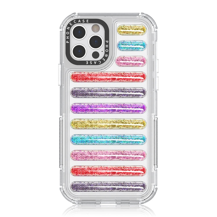 Capsule Glitter TPU Hybrid PC Airbag Phone Case, For iPhone 14 Pro Max, For iPhone 13 Pro Max, For iPhone 13 Pro, For iPhone 12 / 12 Pro, For iPhone 12 Pro Max