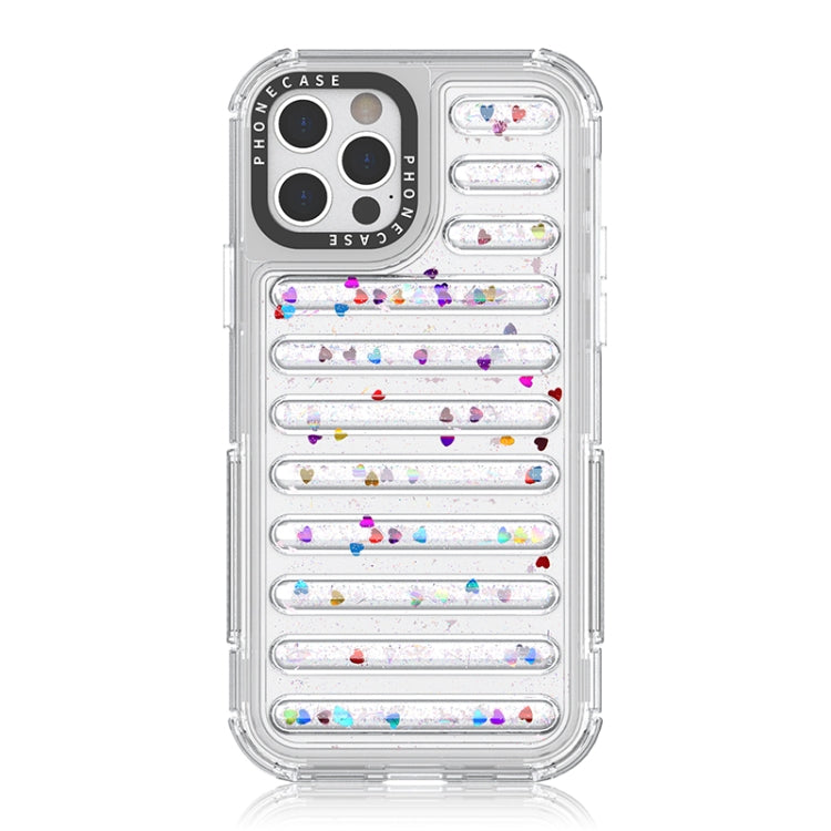 Capsule Glitter TPU Hybrid PC Airbag Phone Case, For iPhone 14 Pro Max, For iPhone 13 Pro Max, For iPhone 13 Pro, For iPhone 12 / 12 Pro, For iPhone 12 Pro Max