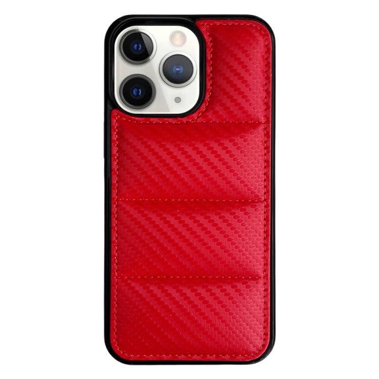 Carbon Fiber Texture Down Jacket Phone Case, For iPhone 14 Pro Max, For iPhone 13 Pro Max, For iPhone 13 Pro, For iPhone 13, For iPhone 12, For iPhone 12 Pro Max, For iPhone 12 Pro, For iPhone 11 Pro Max