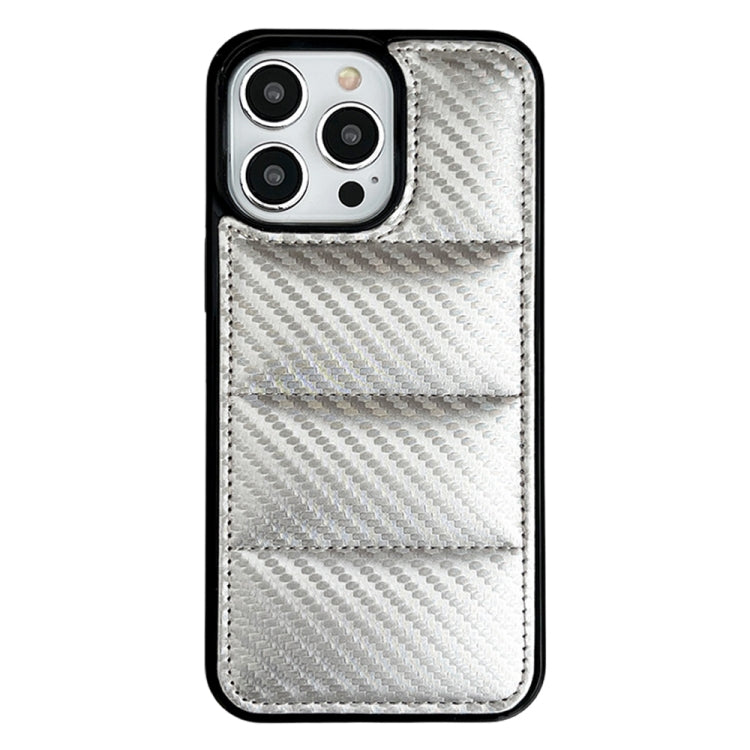 Carbon Fiber Texture Down Jacket Phone Case, For iPhone 14 Pro Max, For iPhone 13 Pro Max, For iPhone 13 Pro, For iPhone 13, For iPhone 12, For iPhone 12 Pro Max, For iPhone 12 Pro, For iPhone 11 Pro Max