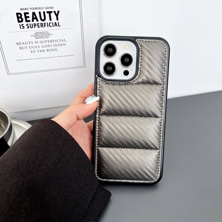 Carbon Fiber Texture Down Jacket Phone Case, For iPhone 14 Pro Max, For iPhone 13 Pro Max, For iPhone 13 Pro, For iPhone 13, For iPhone 12, For iPhone 12 Pro Max, For iPhone 12 Pro, For iPhone 11 Pro Max