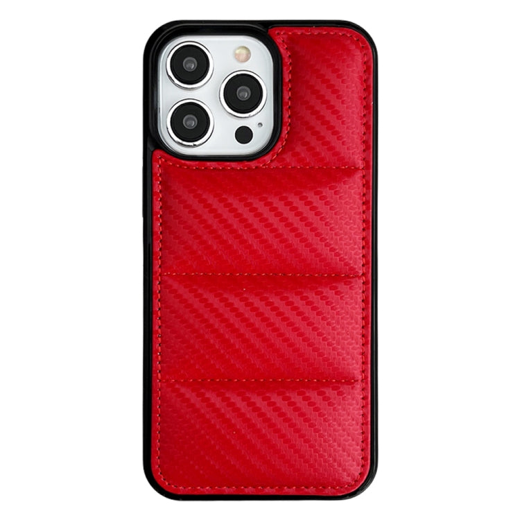 Carbon Fiber Texture Down Jacket Phone Case, For iPhone 14 Pro Max, For iPhone 13 Pro Max, For iPhone 13 Pro, For iPhone 13, For iPhone 12, For iPhone 12 Pro Max, For iPhone 12 Pro, For iPhone 11 Pro Max