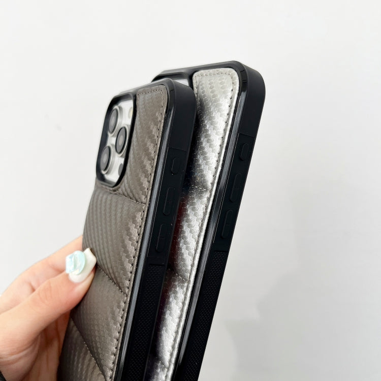 Carbon Fiber Texture Down Jacket Phone Case, For iPhone 11