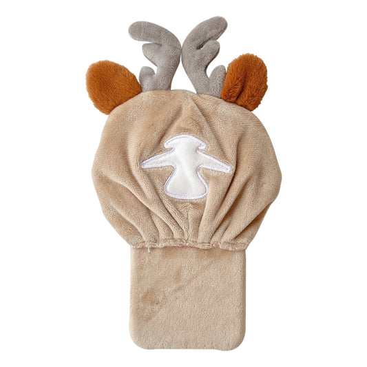 Reindeer Hat Plush Full Coverage Phone Case, For iPhone 16 Pro Max, For iPhone 16 Pro, For iPhone 16 Plus, For iPhone 16, For iPhone 15 Pro Max, For iPhone 15 Pro, For iPhone 15 Plus, For iPhone 15, For iPhone 14 Plus, For iPhone 14, For iPhone 14 Pro