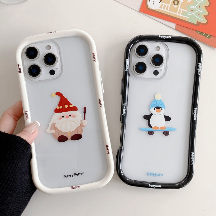 Christmas Pattern Colorful PC Frame TPU Clear Phone Case, For iPhone 13 Pro, For iPhone 13