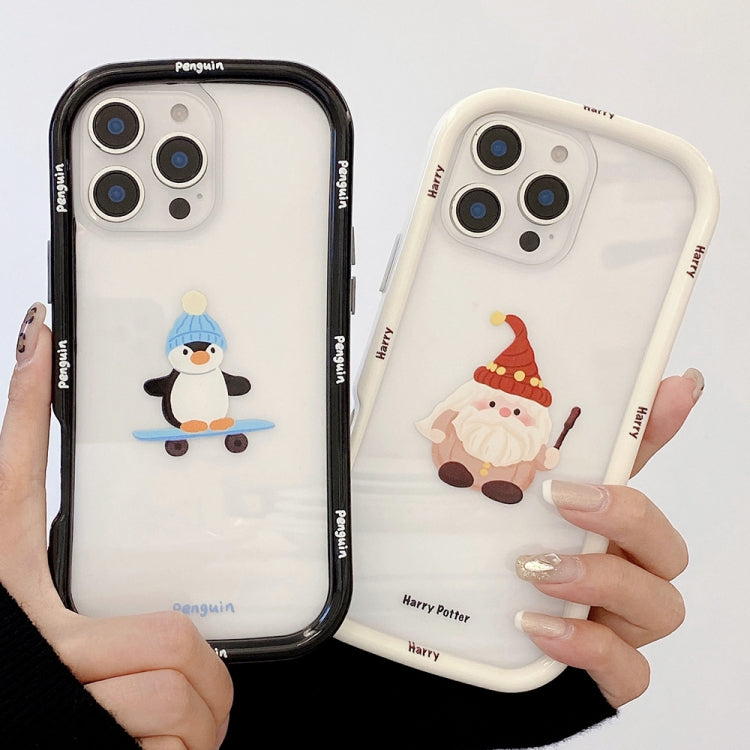 Christmas Pattern Colorful PC Frame TPU Clear Phone Case, For iPhone 13 Pro, For iPhone 13