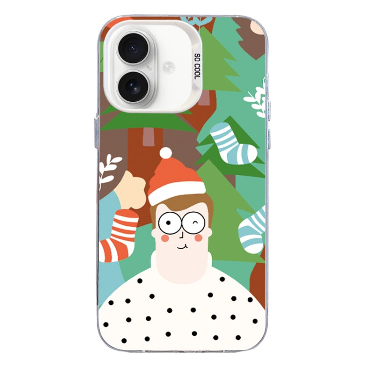 Christmas Series PC Full Coverage Pattern Phone Case, For iPhone 16 Plus