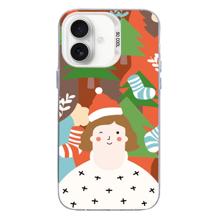 Christmas Series PC Full Coverage Pattern Phone Case, For iPhone 16 Plus