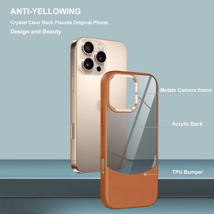 Litchi Texture TPU Hybrid Acrylic Phone Case, For iPhone 16 Pro Max, For iPhone 16 Pro, For iPhone 16 Plus, For iPhone 16, For iPhone 15 Pro Max, For iPhone 15 Pro, For iPhone 15 Plus, For iPhone 15