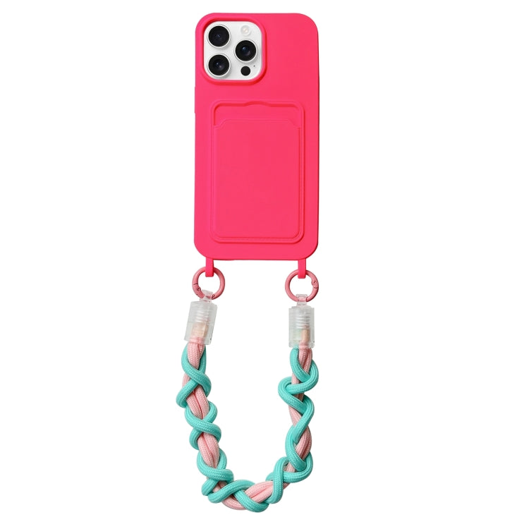 Dopamine Card Slot Phone Case with Lanyard, For iPhone 16 Pro Max, For iPhone 16 Pro, For iPhone 16 Plus, For iPhone 16, For iPhone 15 Pro Max