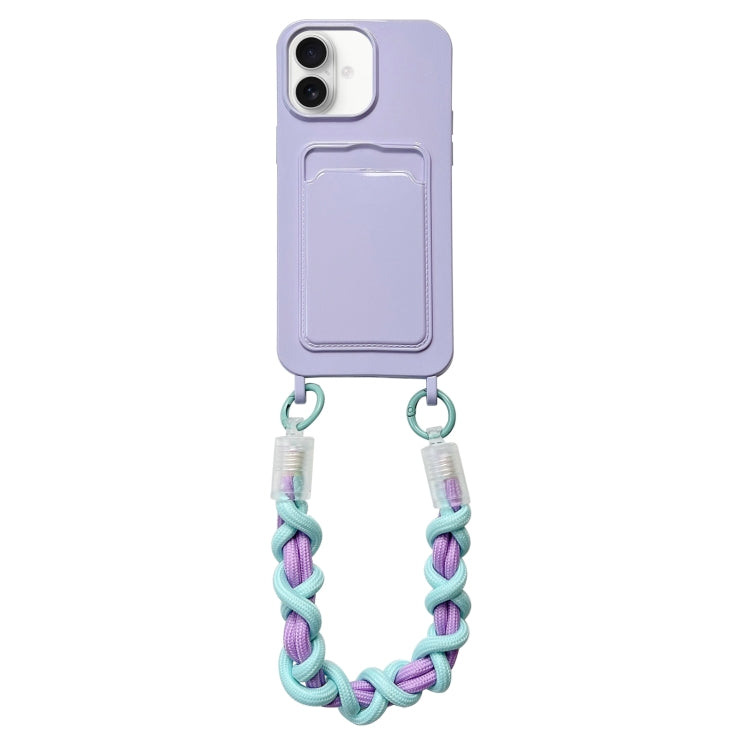 Dopamine Card Slot Phone Case with Lanyard, For iPhone 16 Pro Max, For iPhone 16 Pro, For iPhone 16 Plus, For iPhone 16, For iPhone 15 Pro Max