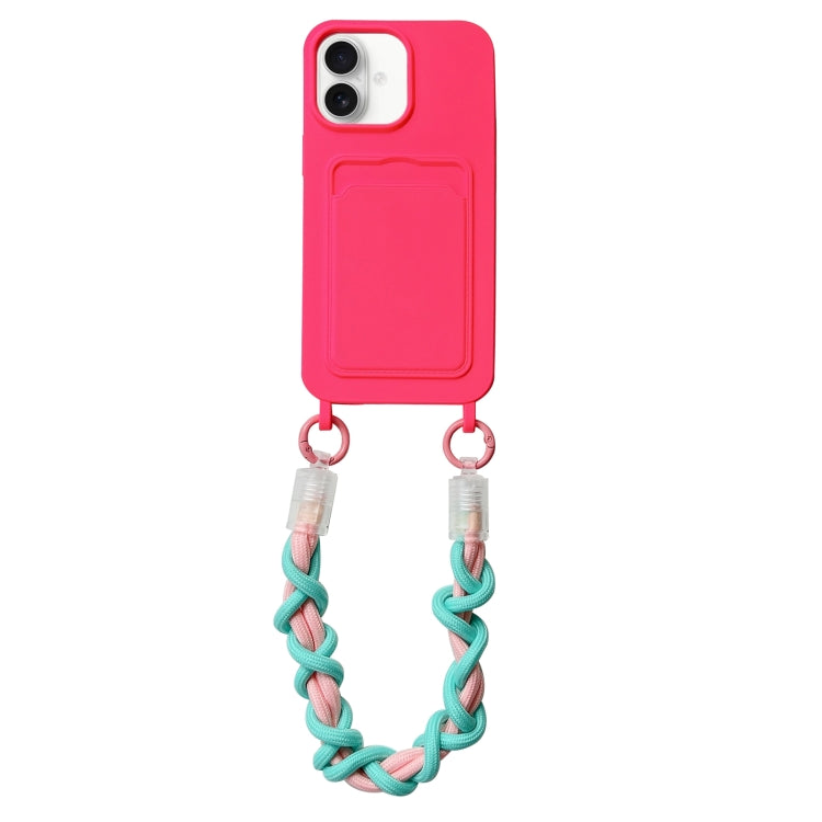 Dopamine Card Slot Phone Case with Lanyard, For iPhone 16 Pro Max, For iPhone 16 Pro, For iPhone 16 Plus, For iPhone 16, For iPhone 15 Pro Max