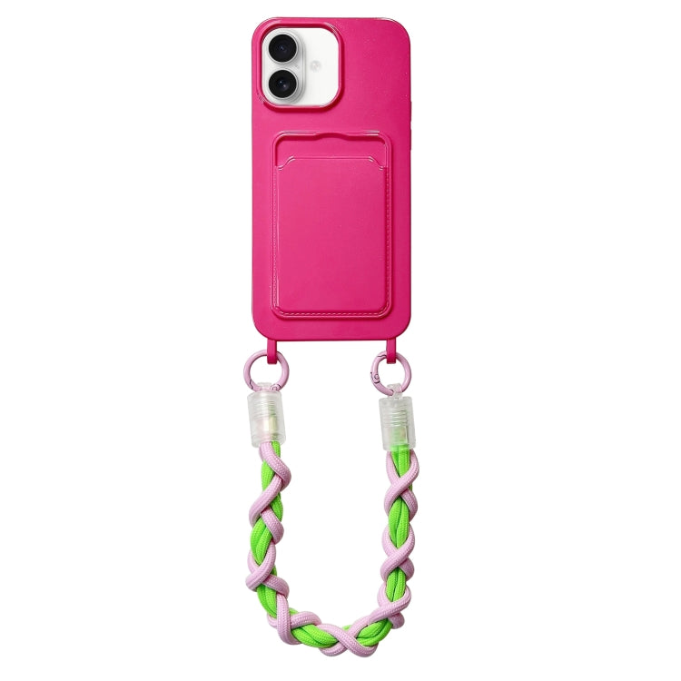 Dopamine Card Slot Phone Case with Lanyard, For iPhone 16 Pro Max, For iPhone 16 Pro, For iPhone 16 Plus, For iPhone 16, For iPhone 15 Pro Max