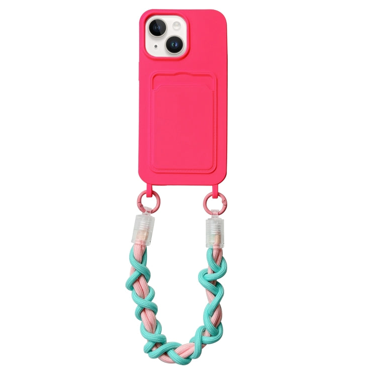 Dopamine Card Slot Phone Case with Lanyard, For iPhone 15 Pro, For iPhone 15 Plus, For iPhone 15, For iPhone 14 Plus, For iPhone 14