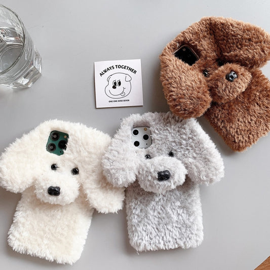 Teddy Dog Plush TPU Phone Case, For iPhone 16 Pro Max, For iPhone 16 Pro, For iPhone 16 Plus, For iPhone 16, For iPhone 15 Pro Max, For iPhone 15 Pro, For iPhone 15 Plus, For iPhone 15, For iPhone 14 Plus, For iPhone 14