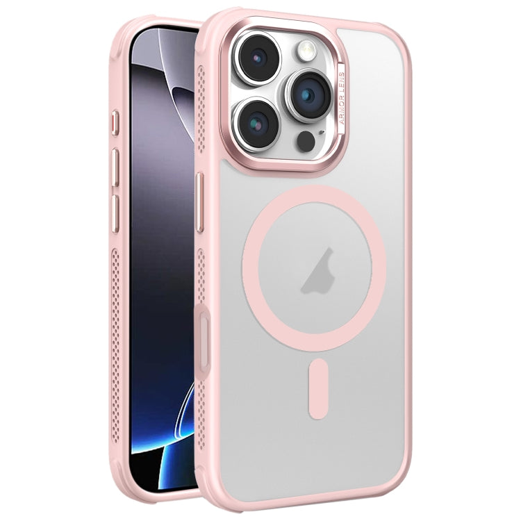 Hardware Side Cooling Skin Feel Frosted Metal Lens Frame MagSafe Phone Case, For iPhone 16 Pro Max, For iPhone 16 Pro, For iPhone 16 Plus, For iPhone 16