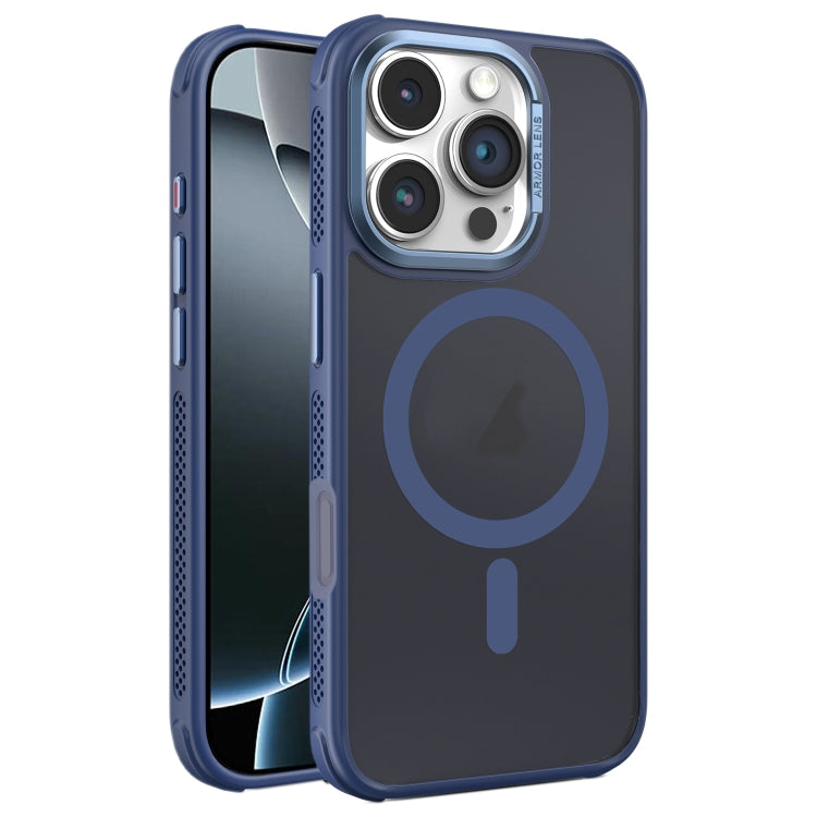 Hardware Side Cooling Skin Feel Frosted Metal Lens Frame MagSafe Phone Case, For iPhone 16 Pro Max, For iPhone 16 Pro, For iPhone 16 Plus, For iPhone 16